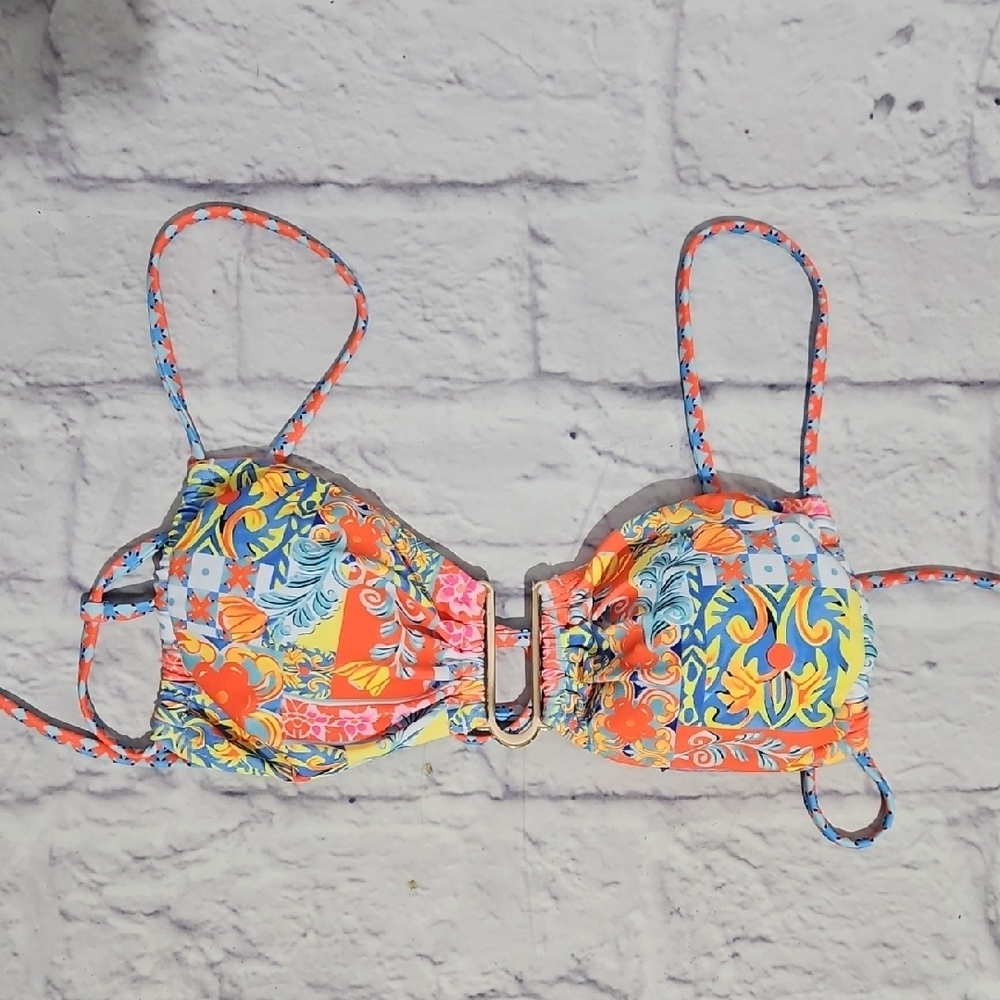 Colorful Floral Bikini Top